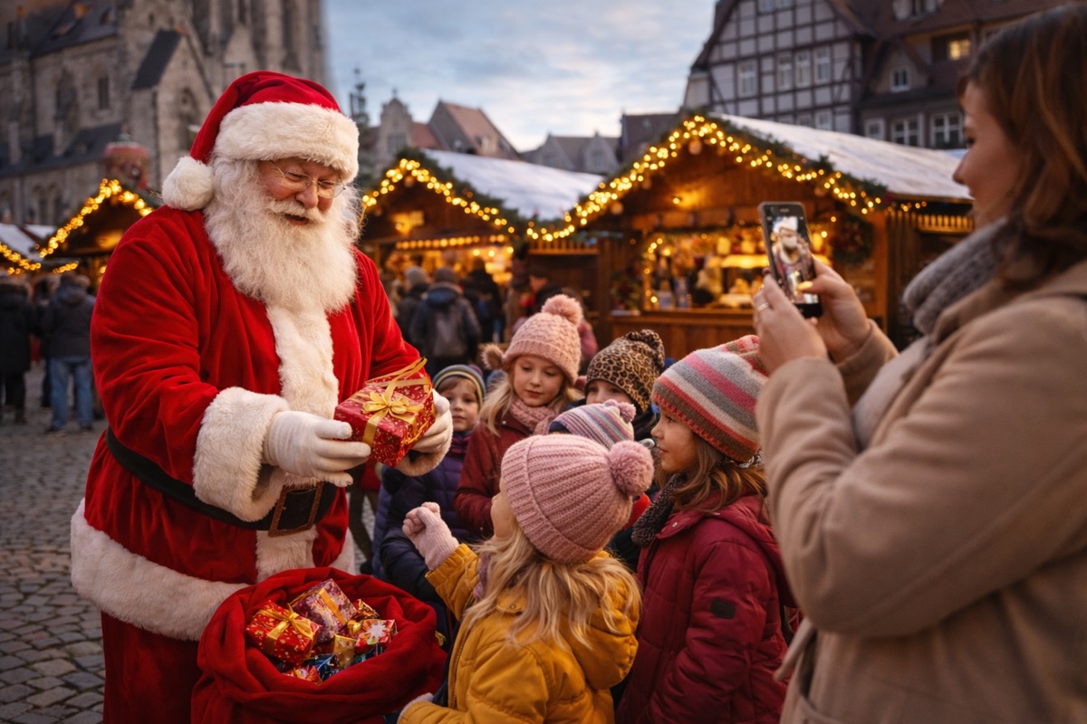Visualisierung: Der Weihnachtsmann auf dem Weihnachtsmarkt